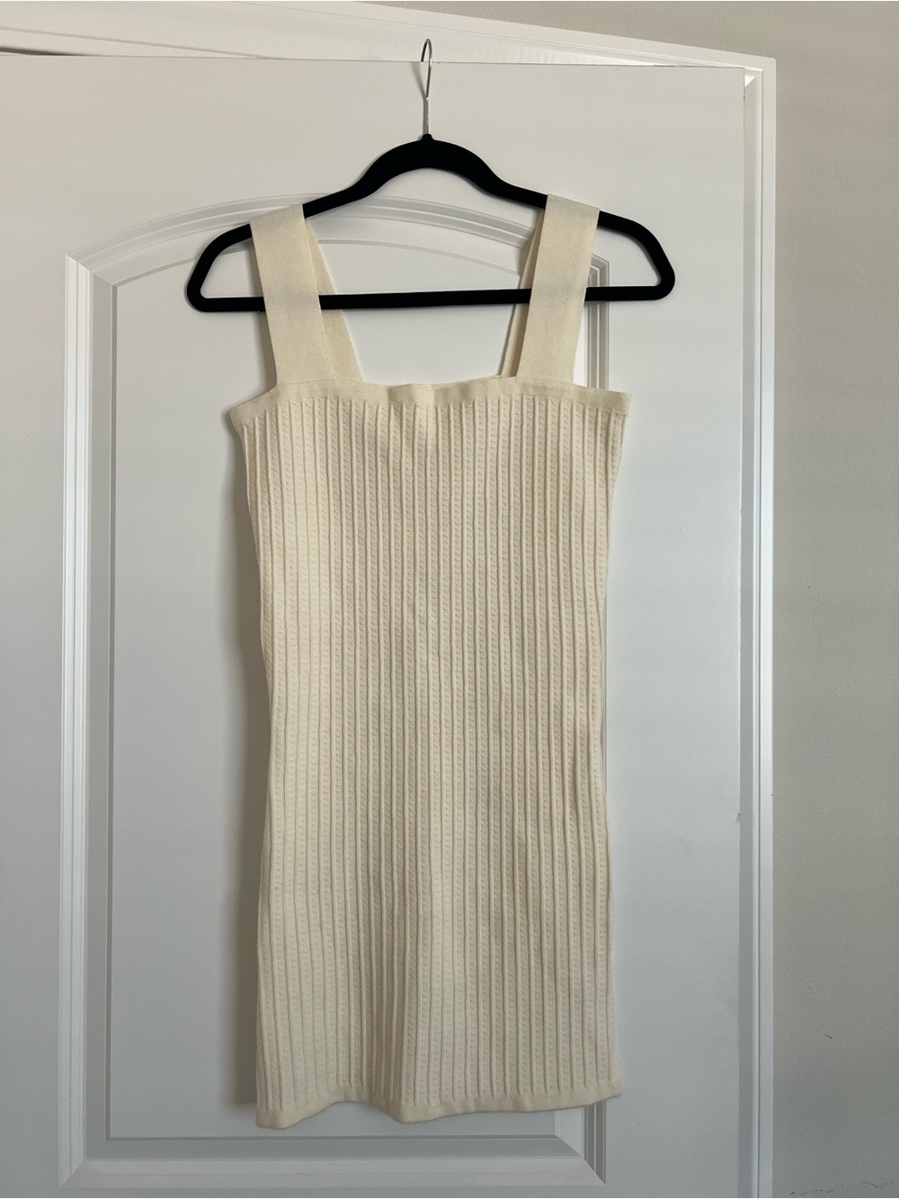 LPA Cream Ribbed Knit Mini Tank Dress